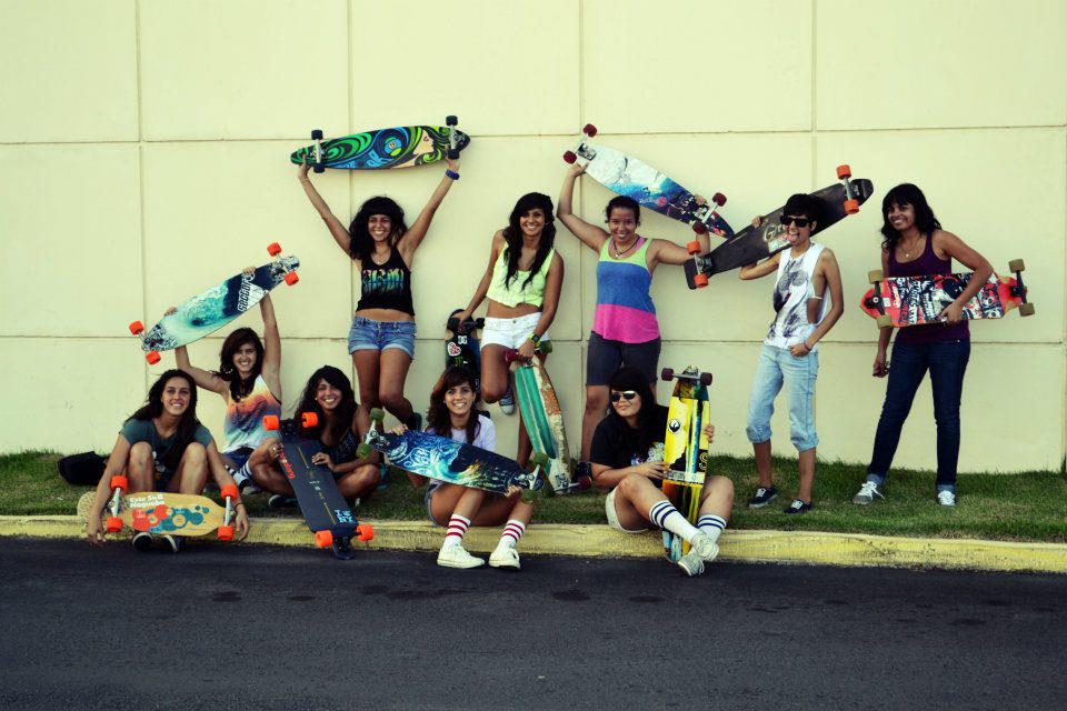 girl longboarders