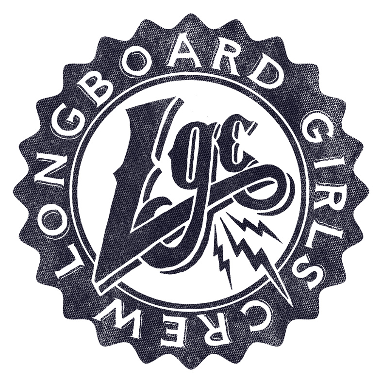 logo, longboard girls crew, longboard, longboarding, girls, skate