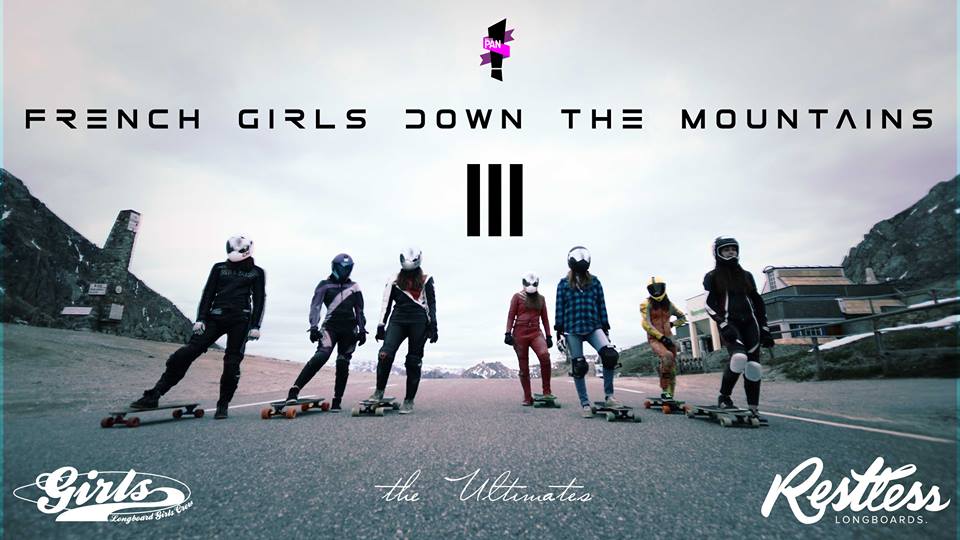 french girls down the mountain, longboard girls crew, skateboarding, longboarding, skate, women, rad, strong women, fast, downhill, cool, friends, france, alps, lizoard, skateboards, mstr pan, lyde begue, mountains, amazing